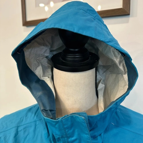 The North Face bright blue rain wind breaker jacket  SZ L UC camping hiking VTG - Picture 3 of 13